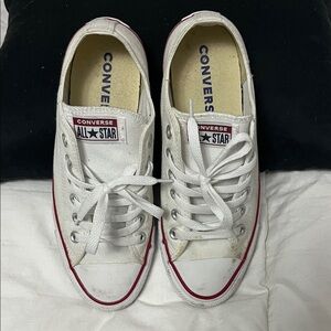 Converse All Star White Sneakers with Red Accents